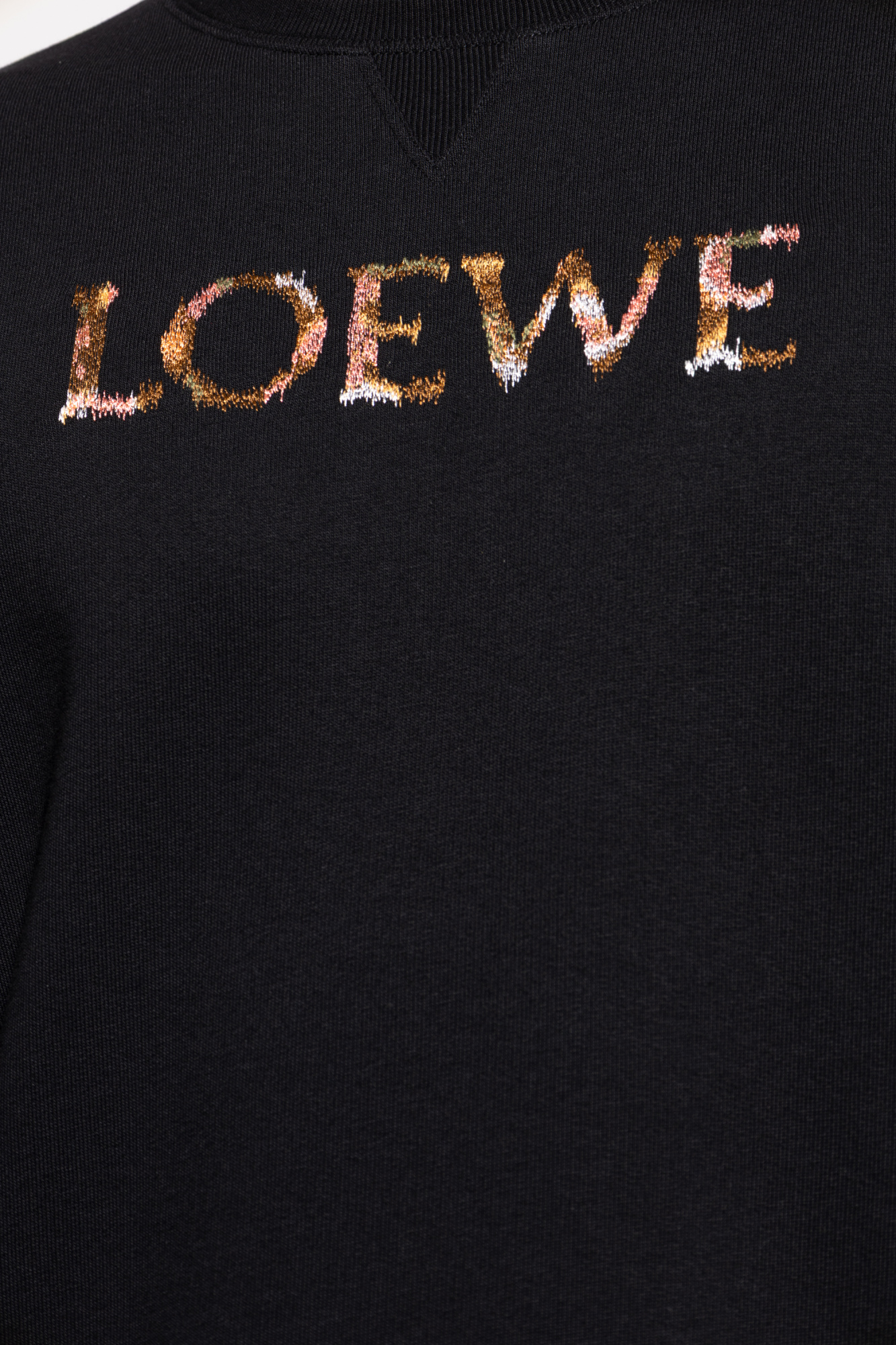 Black Sweatshirt with colorfully embroidered logo Loewe